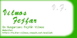 vilmos fejfar business card